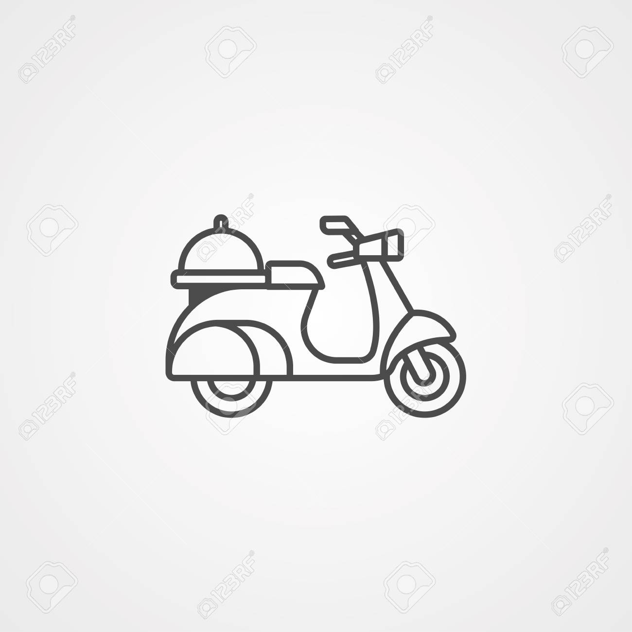express delivery service icon courier boy riding motor bike template