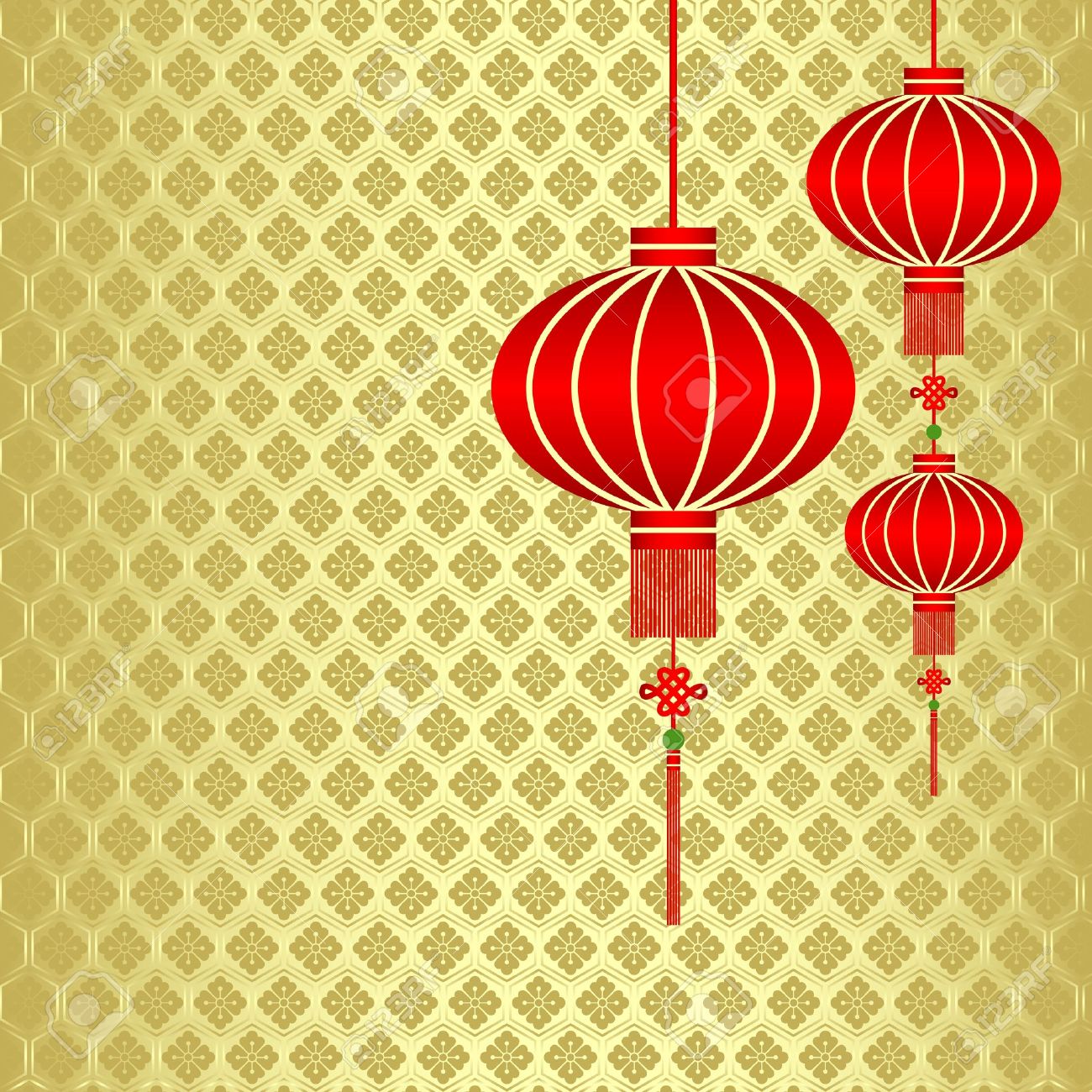 red chinese lantern on seamless pattern background royalty free