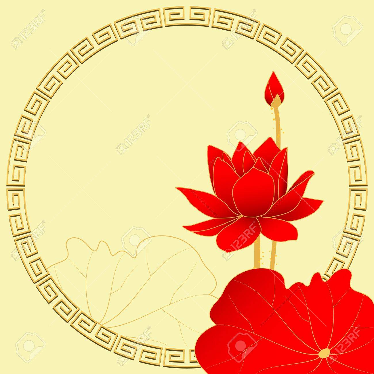 Oriental Mid Autumn Festival Lotus Flower Royalty Free Cliparts Vectors And Stock Illustration Image 21594414