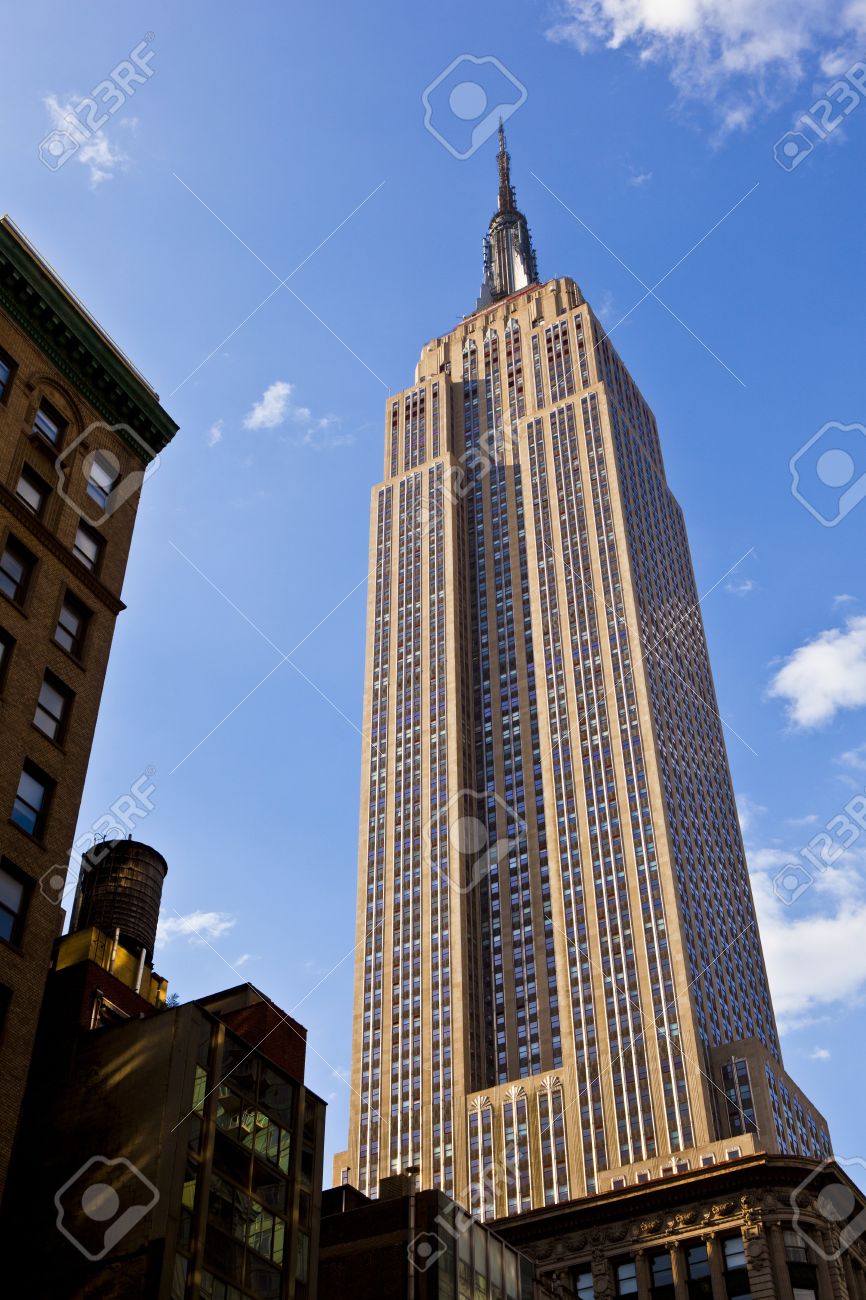 facade of empire state building in new york stock photo picture and