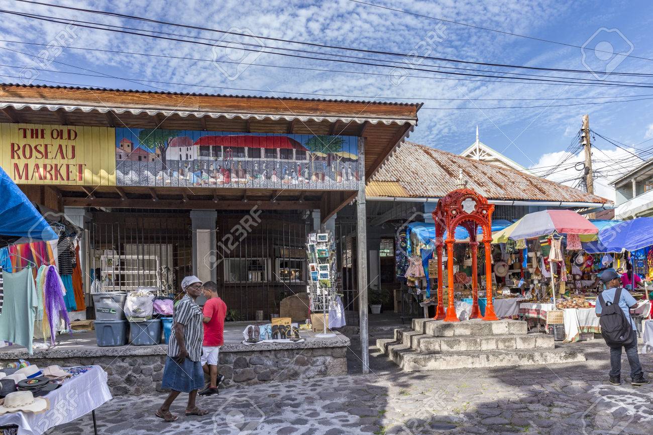 roseau dominica apr 27 2016 people visit the old roseau stock