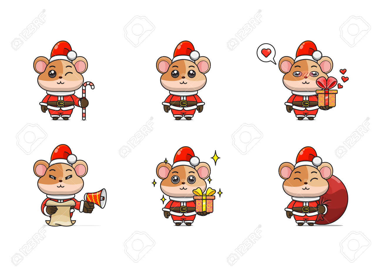 Cute hamster kawaii chibi drawing style Royalty Free Vector