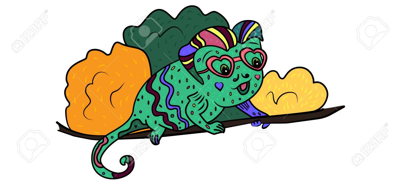 chameleon with glasses