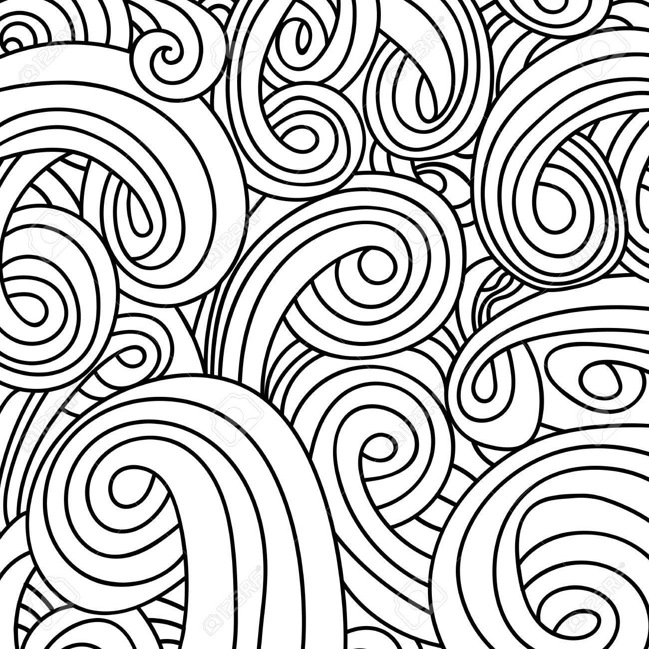 Zentangle Sand Swirl Pattern Background And Coloring Book Coloring Page Or Colouring Picture Hand Drawn Black Picture Abstract Wave Monochrome Design Monochrome Texture Vector Graphics Royalty Free Cliparts Vectors And Stock