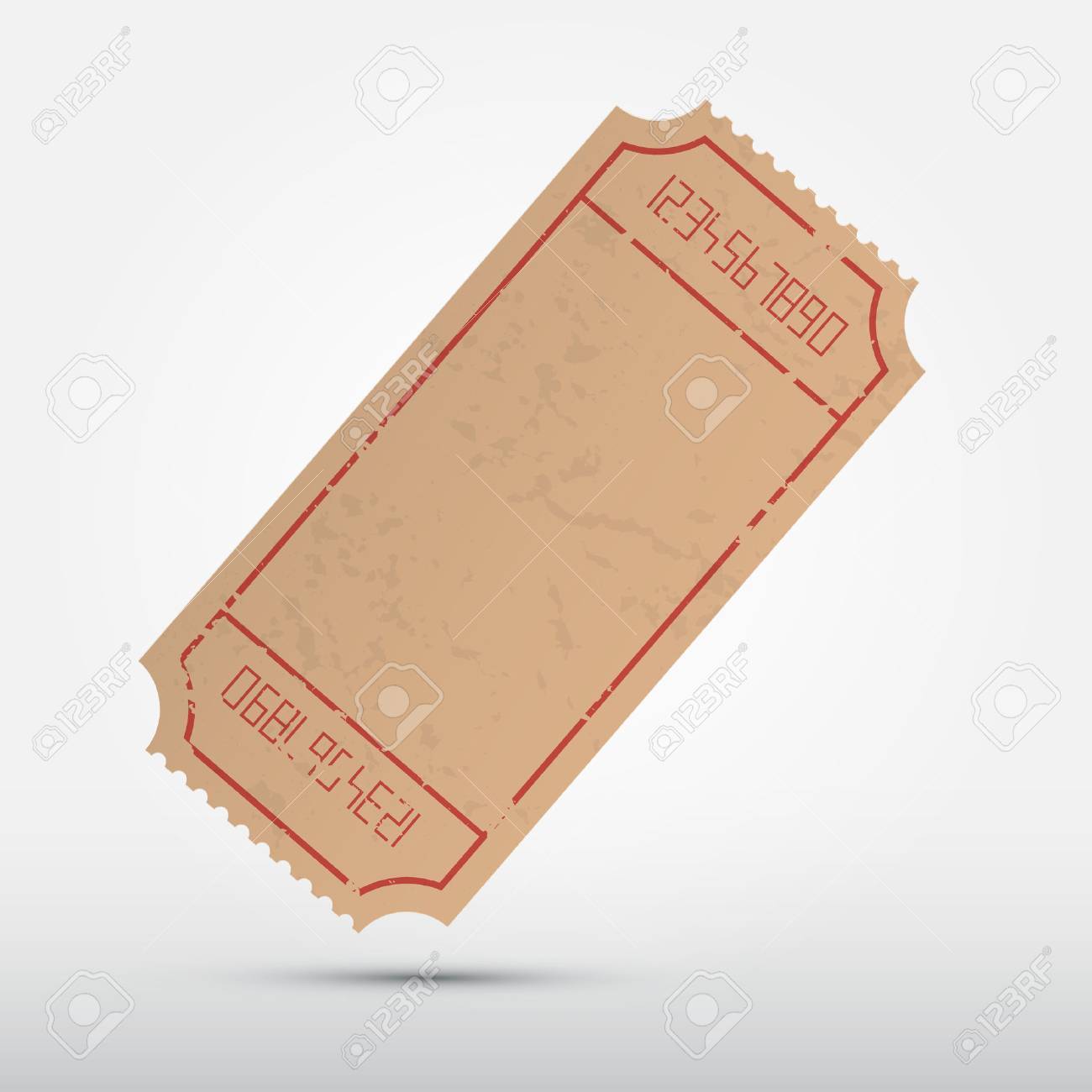 Vector Empty Ticket Illustration Isolated on Grey Background - 27165079 Vector Empty Ticket Illustration Isolated on Grey Background - 27165079