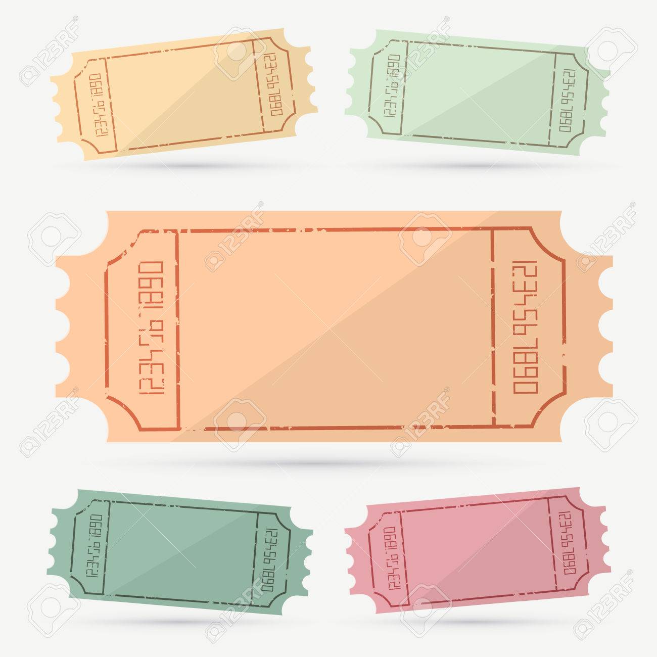 レトロ ヴィンテージの空のベクター チケット設定の図のイラスト素材 ベクタ Image 33617465