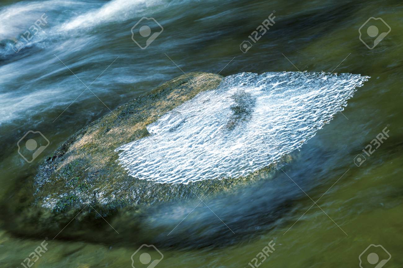 Water Flow Winter River Wallpaper Ice On Stone Stock Photo Picture And Royalty Free Image Image 65644583