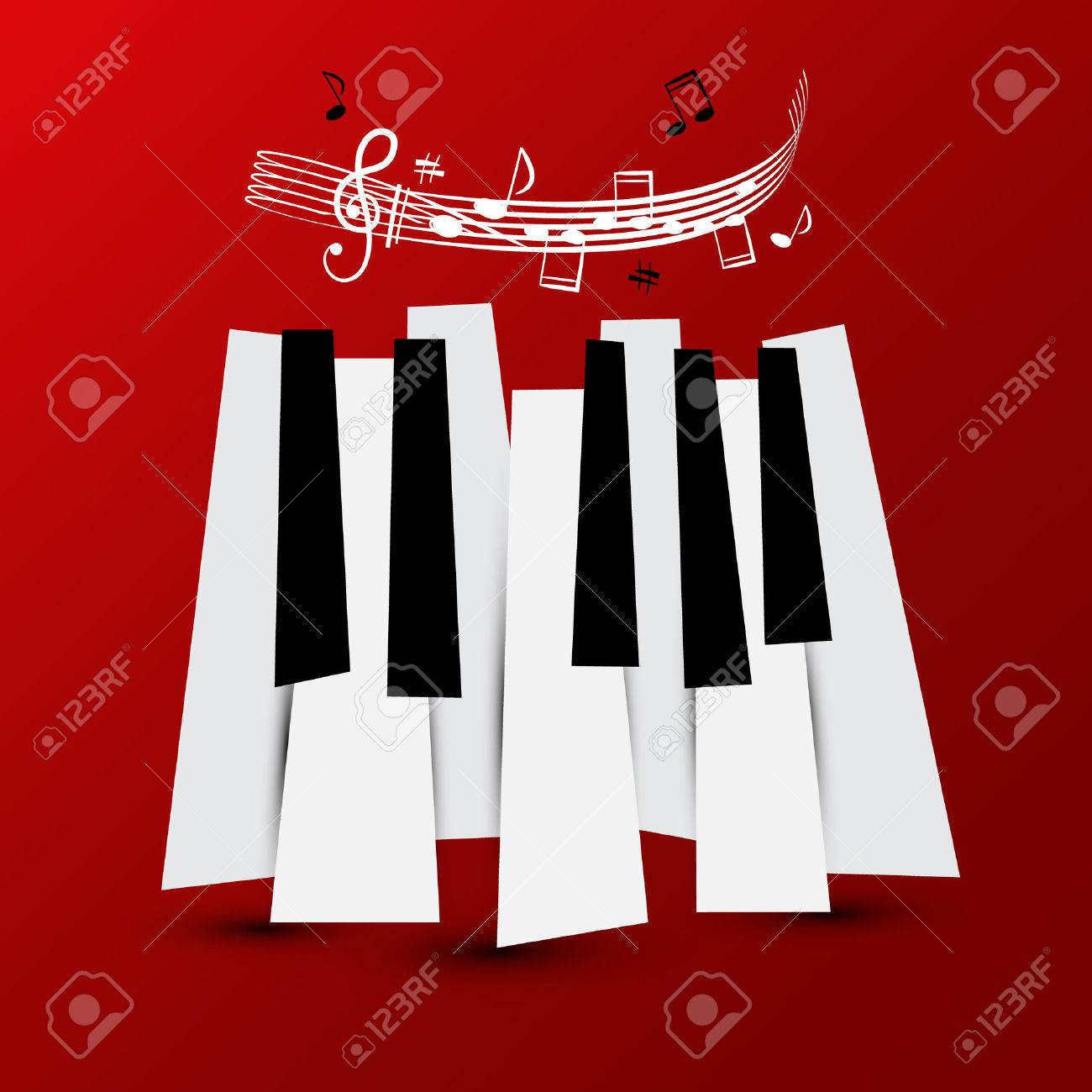 Music Symbol Vector Piano Keys With Staff And Notes Keyboard Royalty Free Cliparts Vectors And Stock Illustration Image 67913216