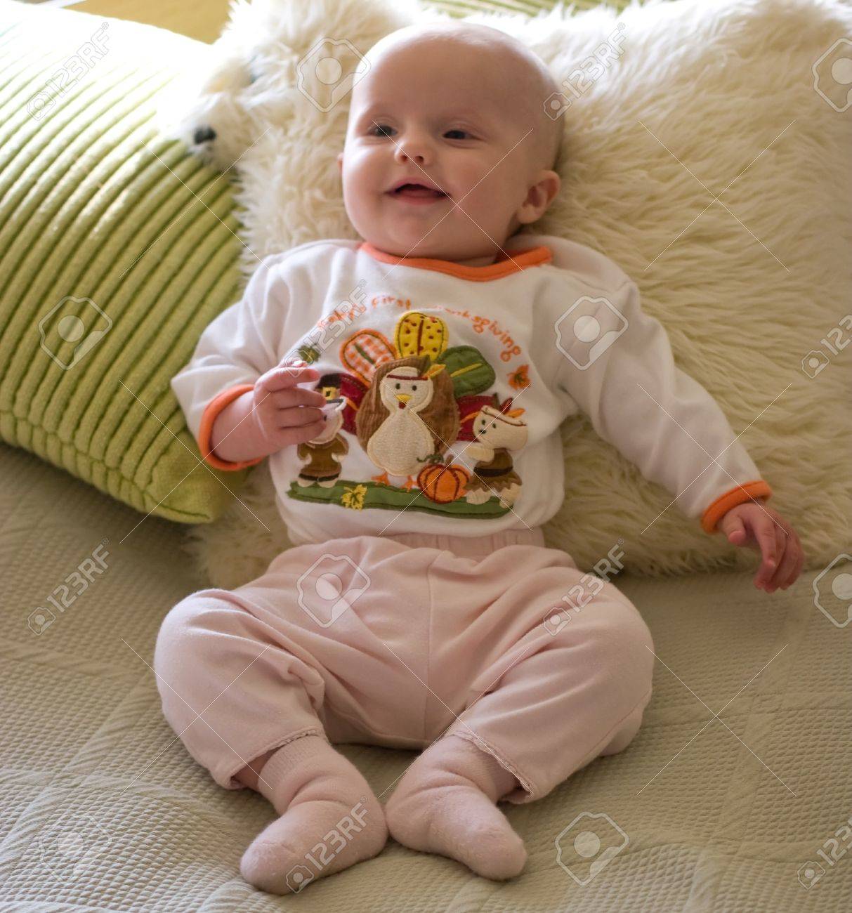 happy 4th month old baby