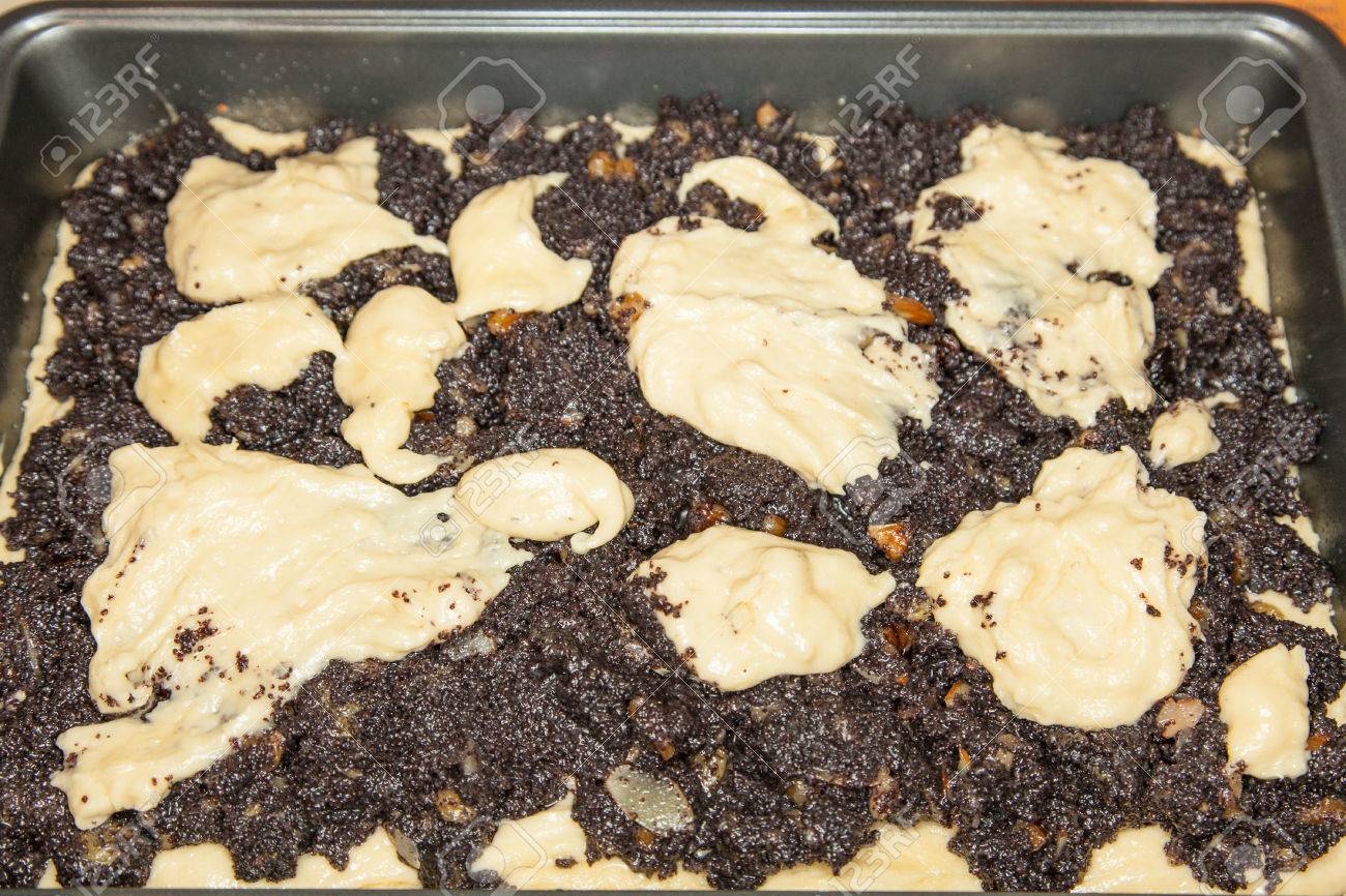 Traditional Homemade Polish Poppy Seed Cake Prepare At Home Stock