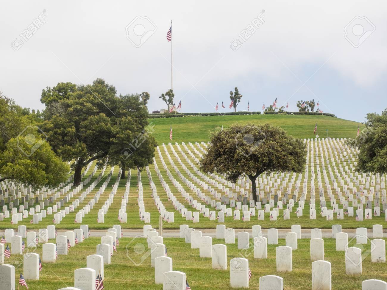 サン ブルーノ カリフォルニア州のゴールデン ゲート国立墓地で記念日の遵守 の写真素材 画像素材 Image