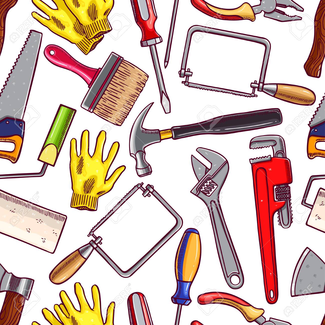 De Fondo Sin Fisuras De Las Diferentes Herramientas De Dibujo Para ...