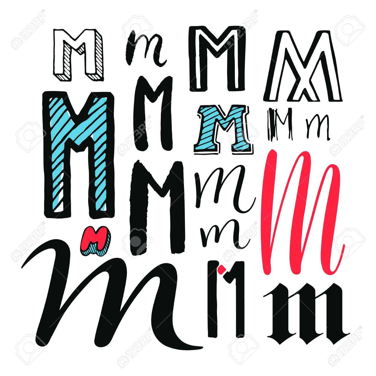 letter m in different fonts