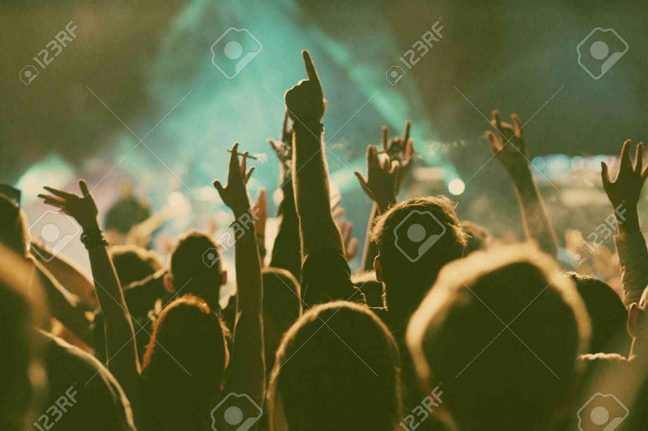Crowd at concert - retro style photo - 40823102 Crowd at concert - retro style photo - 40823102