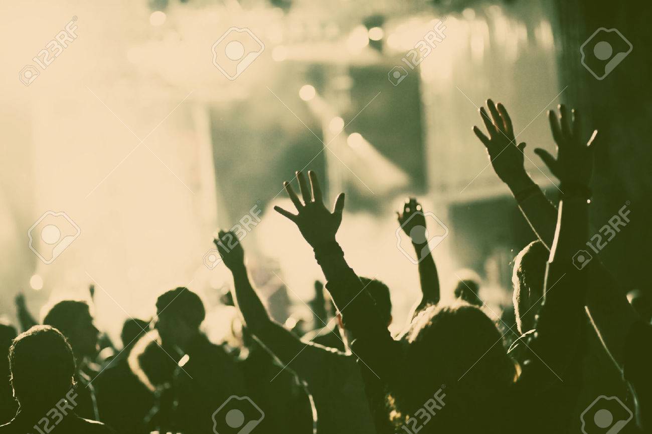 Crowd at concert - retro style photo - 40823230 Crowd at concert - retro style photo - 40823230