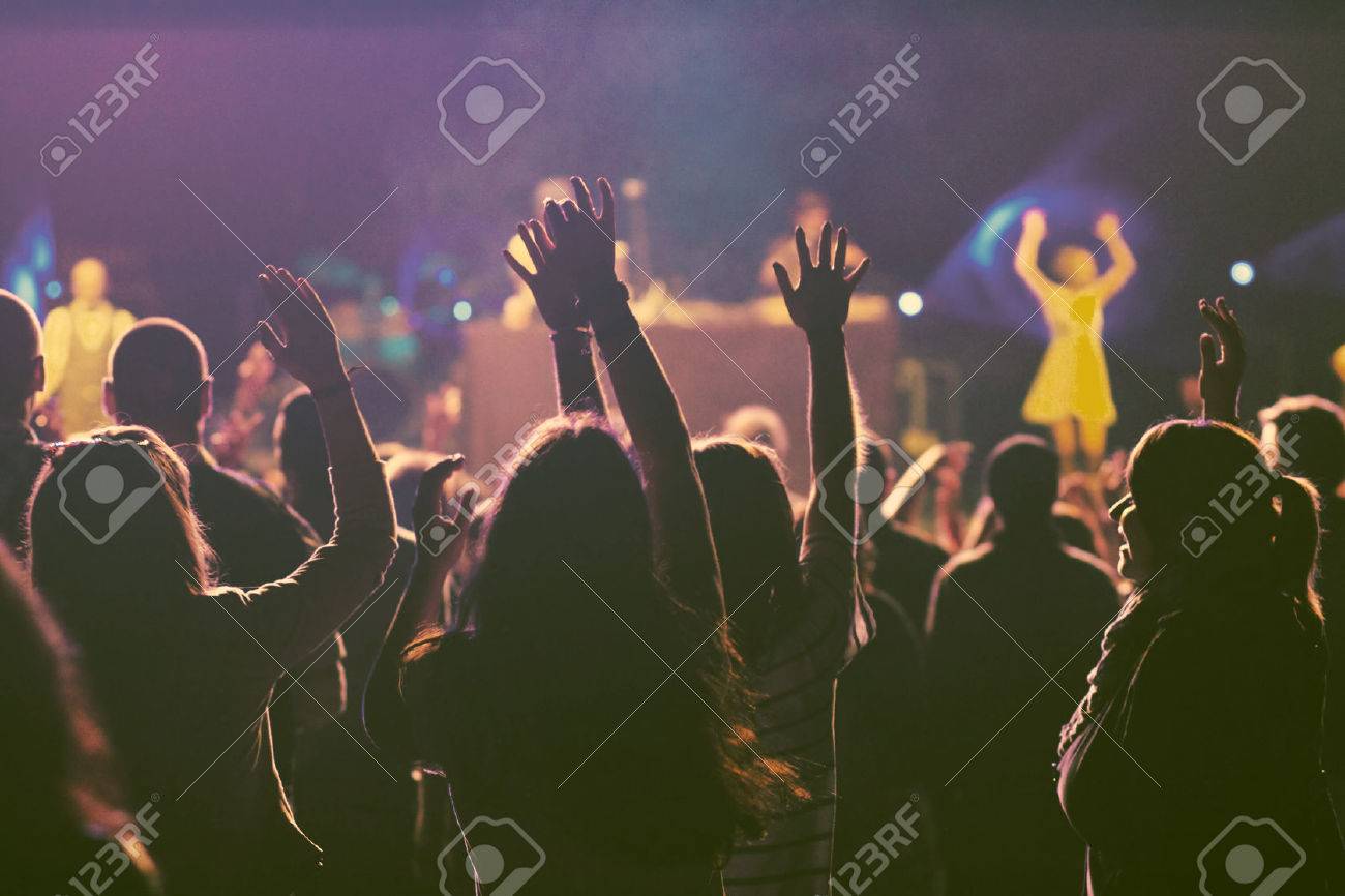 Crowd at concert - retro style photo - 40615488 Crowd at concert - retro style photo - 40615488