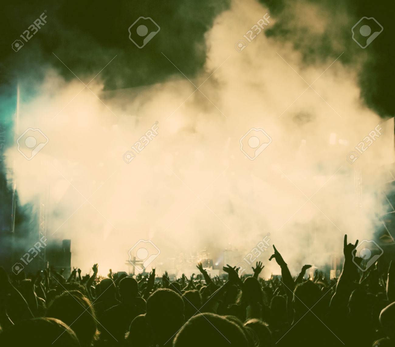 Crowd at concert - retro style photo - 41116212 Crowd at concert - retro style photo - 41116212