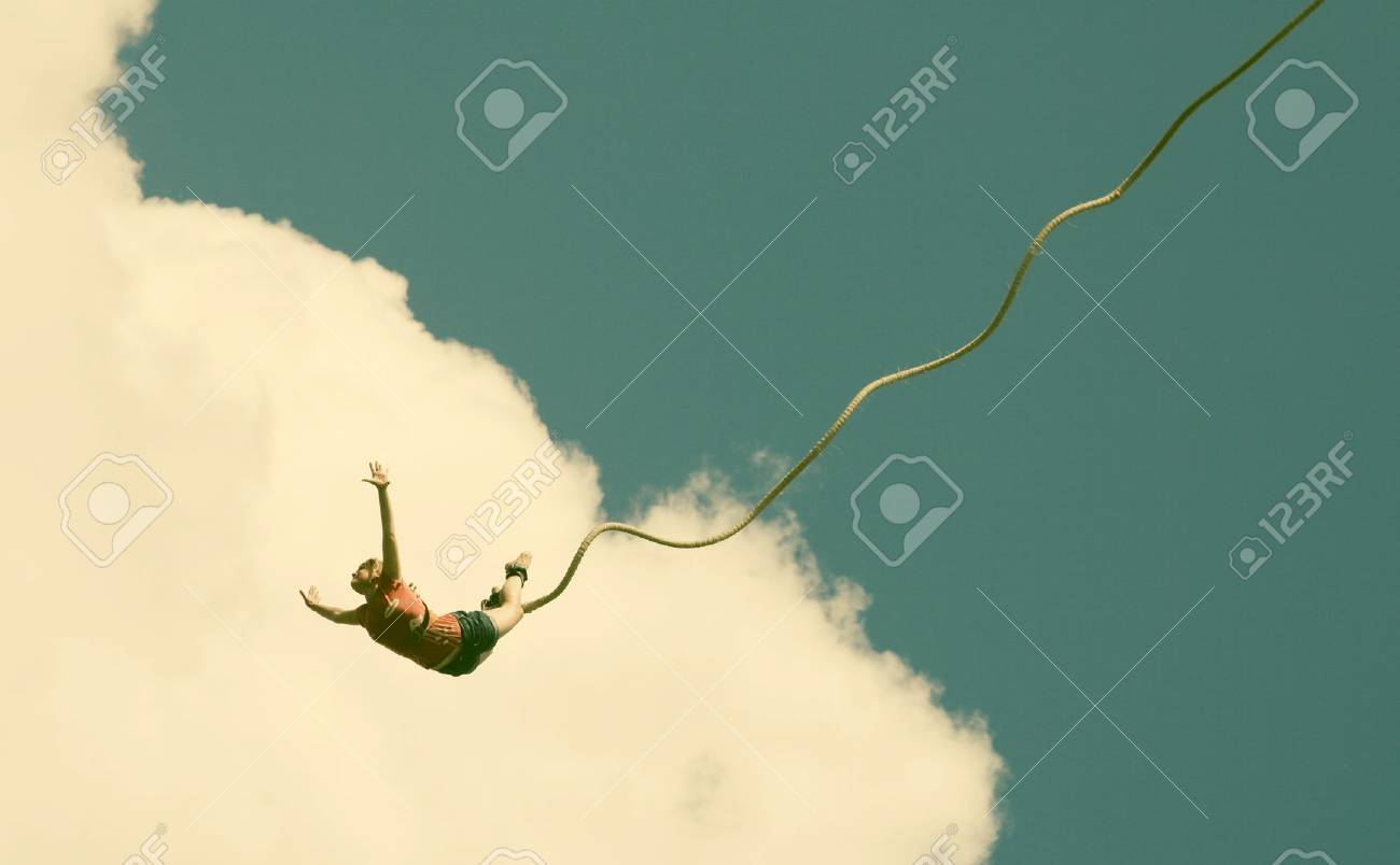 Bungee jumping - retro style photo - 41510485 Bungee jumping - retro style photo - 41510485