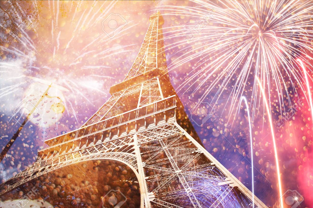 celebrating New Year in the city - Eiffel tower (Paris, France) with fireworks - 91383753 celebrating New Year in the city - Eiffel tower (Paris, France) with fireworks - 91383753