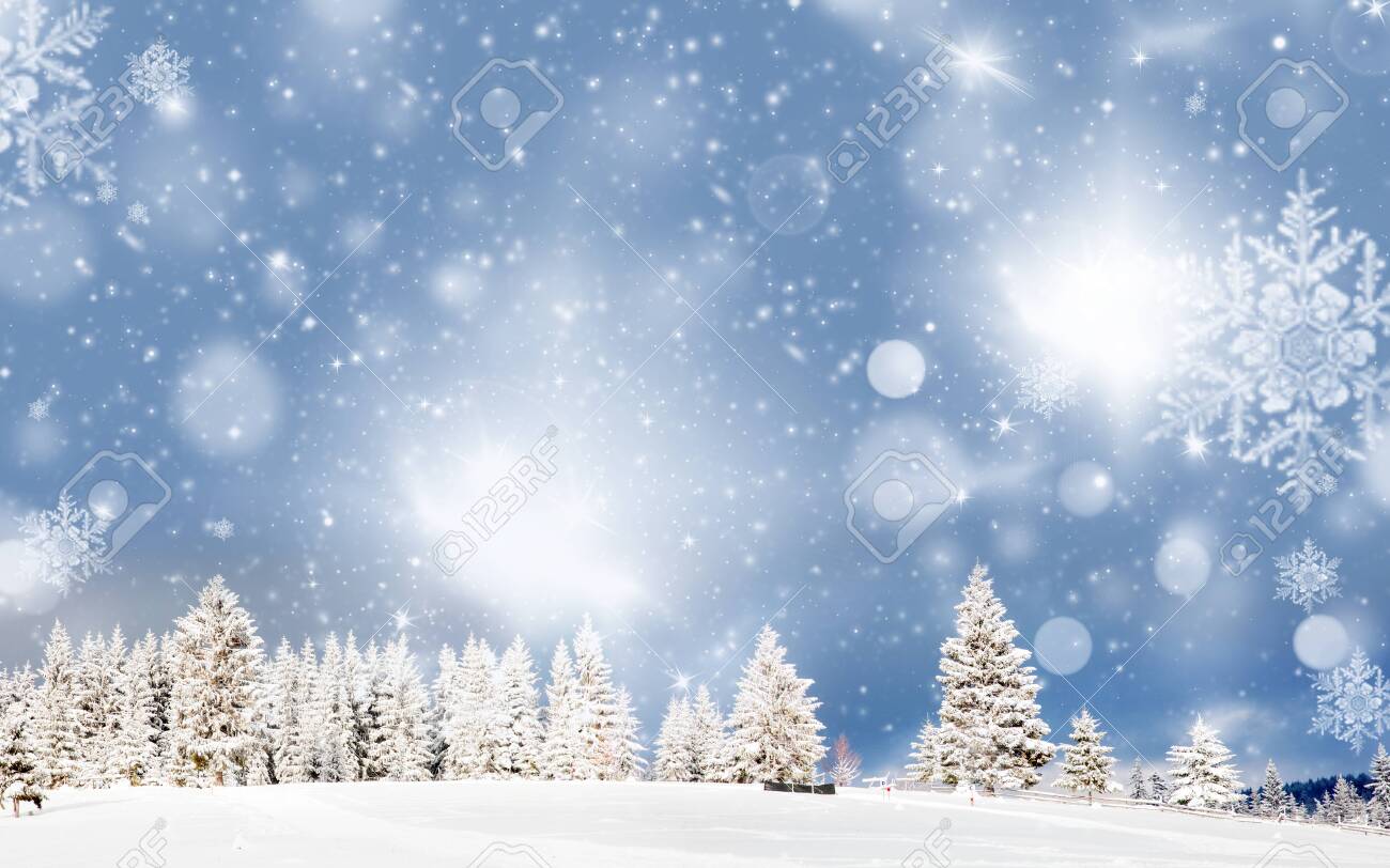 amazing Christmas background with snowy firs winter landscape - 133178721 amazing Christmas background with snowy firs winter landscape - 133178721