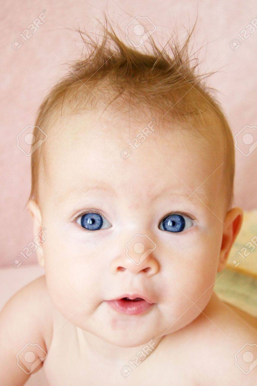 Little Baby Girl with hair stuck up taken closeup - 805691 Little Baby Girl with hair stuck up taken closeup - 805691