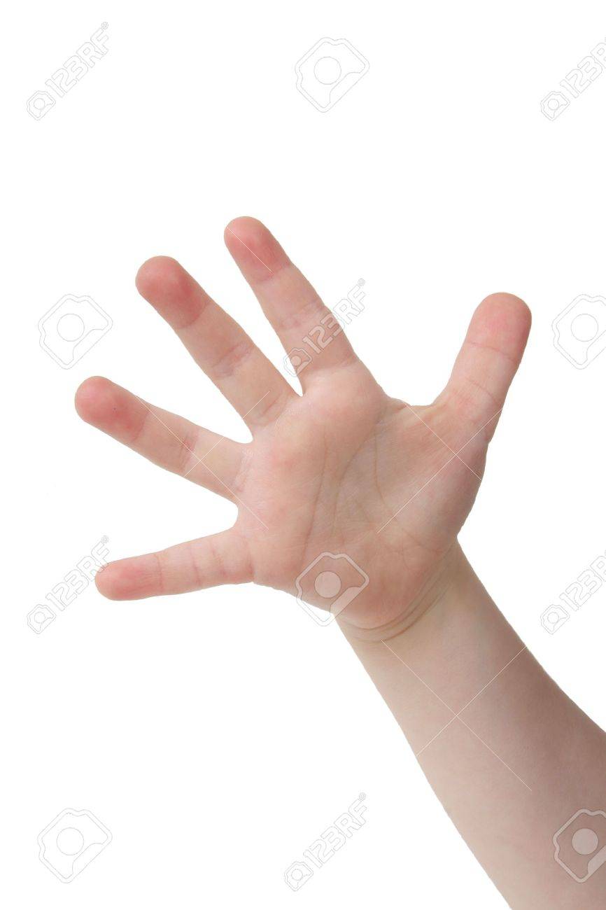 Little child hand with Five finger on white background - 785884 Little child hand with Five finger on white background - 785884