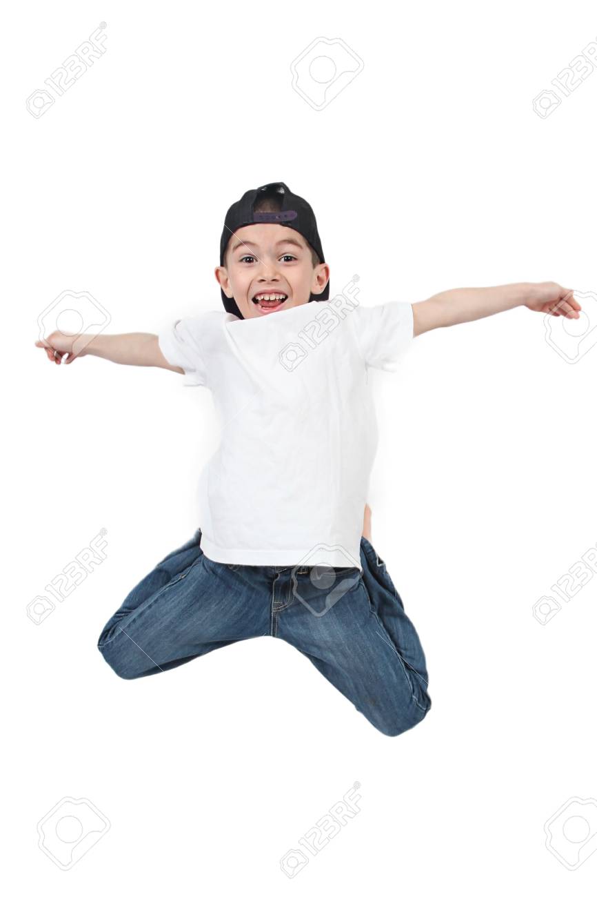 Little boy jumping on isolated white background - 7111670 Little boy jumping on isolated white background - 7111670