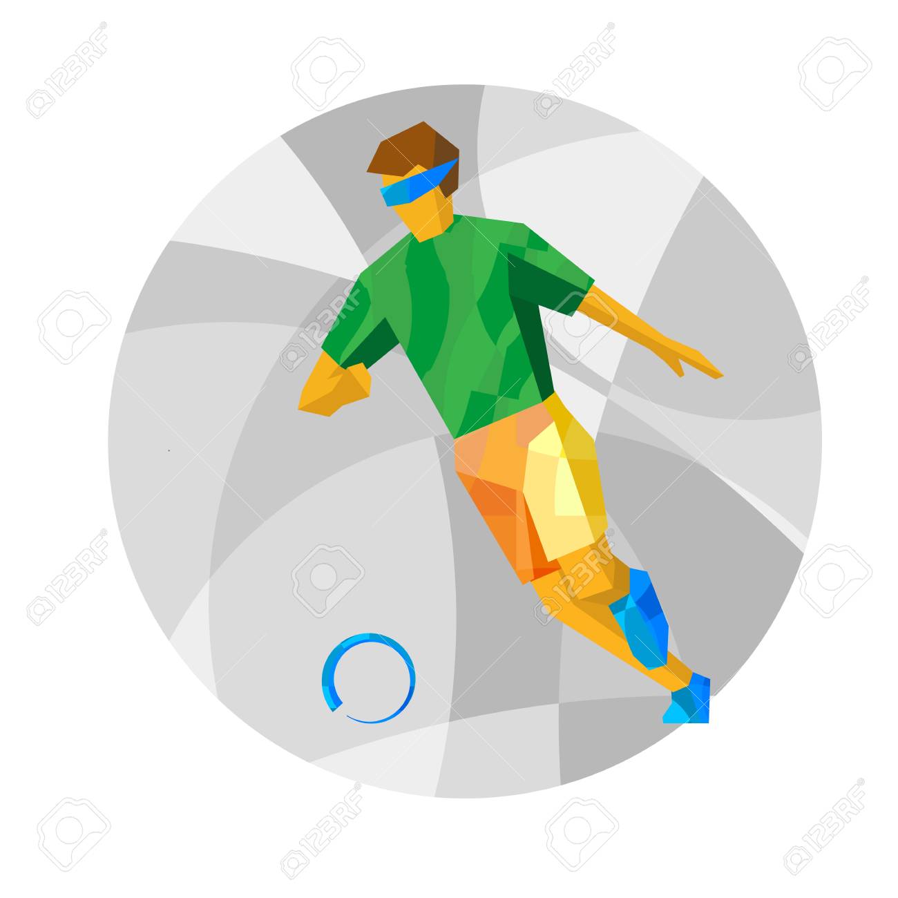 抽象的なパターンでブラインド サッカー選手を物理的に無効になります ベクター クリップ アート 障害者向け 5 側のサッカー フラット スポーツ インフォ グラフィック アイコン のイラスト素材 ベクタ Image 7761