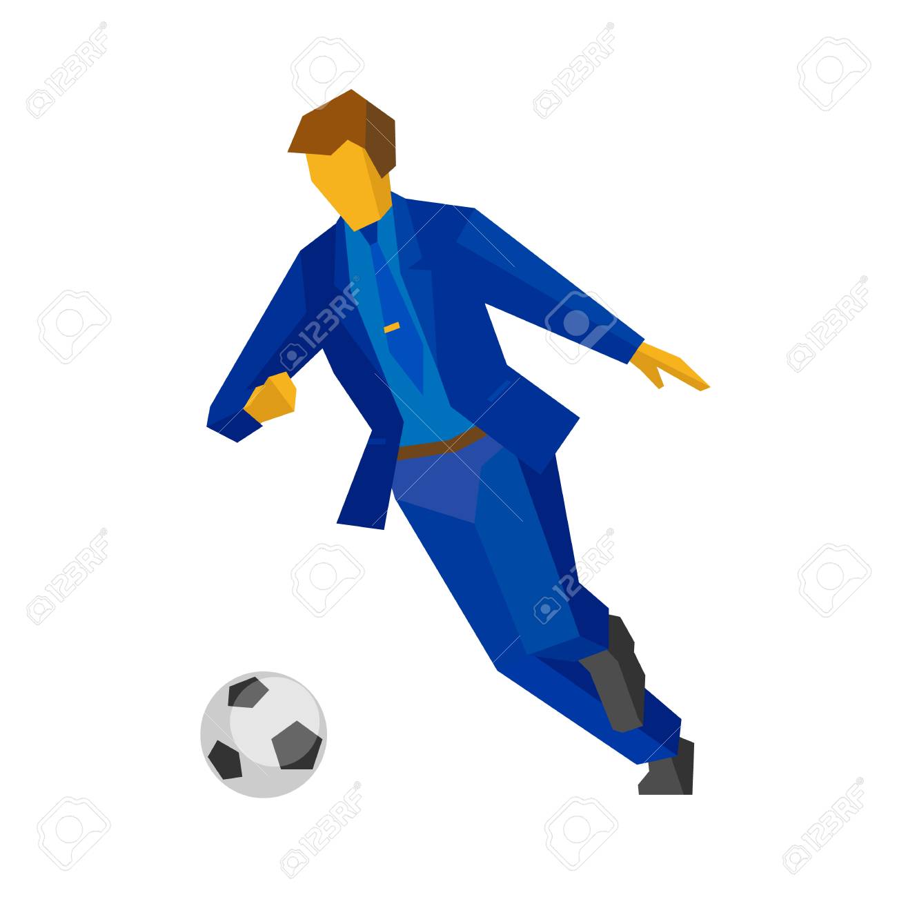 白い背景に分離されたボールを持って走る実業団のサッカー選手 青いスーツのサッカーのマネージャー ビジネス コンセプトです フラットのベクター クリップ アート のイラスト素材 ベクタ Image 白い背景に分離されたボールを持って走る実業団のサッカー選手 青いスーツのサッカーのマネージャー ビジネス コンセプトです フラットのベクター クリップ アート のイラスト素材 ベクタ Image