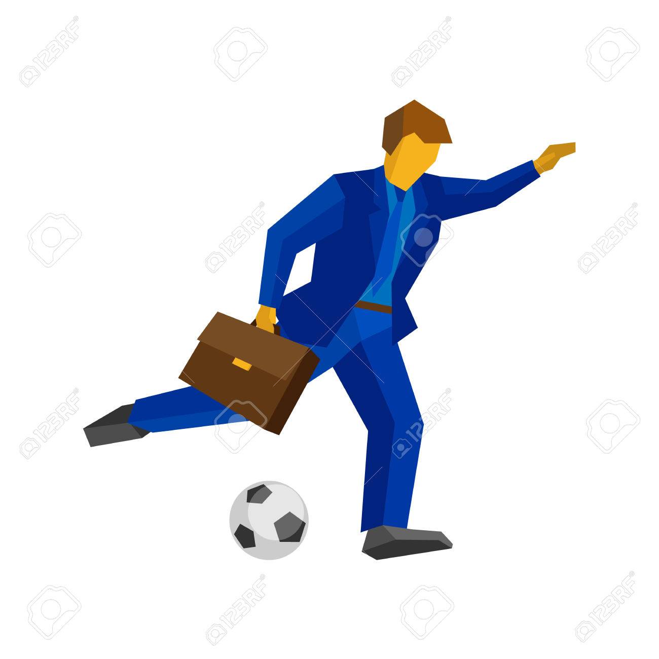 白い背景に分離されたボールを持って走る実業団のサッカー選手 青いスーツのサッカーのマネージャー ビジネス コンセプトです のイラスト素材 ベクタ Image 白い背景に分離されたボールを持って走る実業団のサッカー選手 青いスーツのサッカーのマネージャー ビジネス コンセプトです のイラスト素材 ベクタ Image