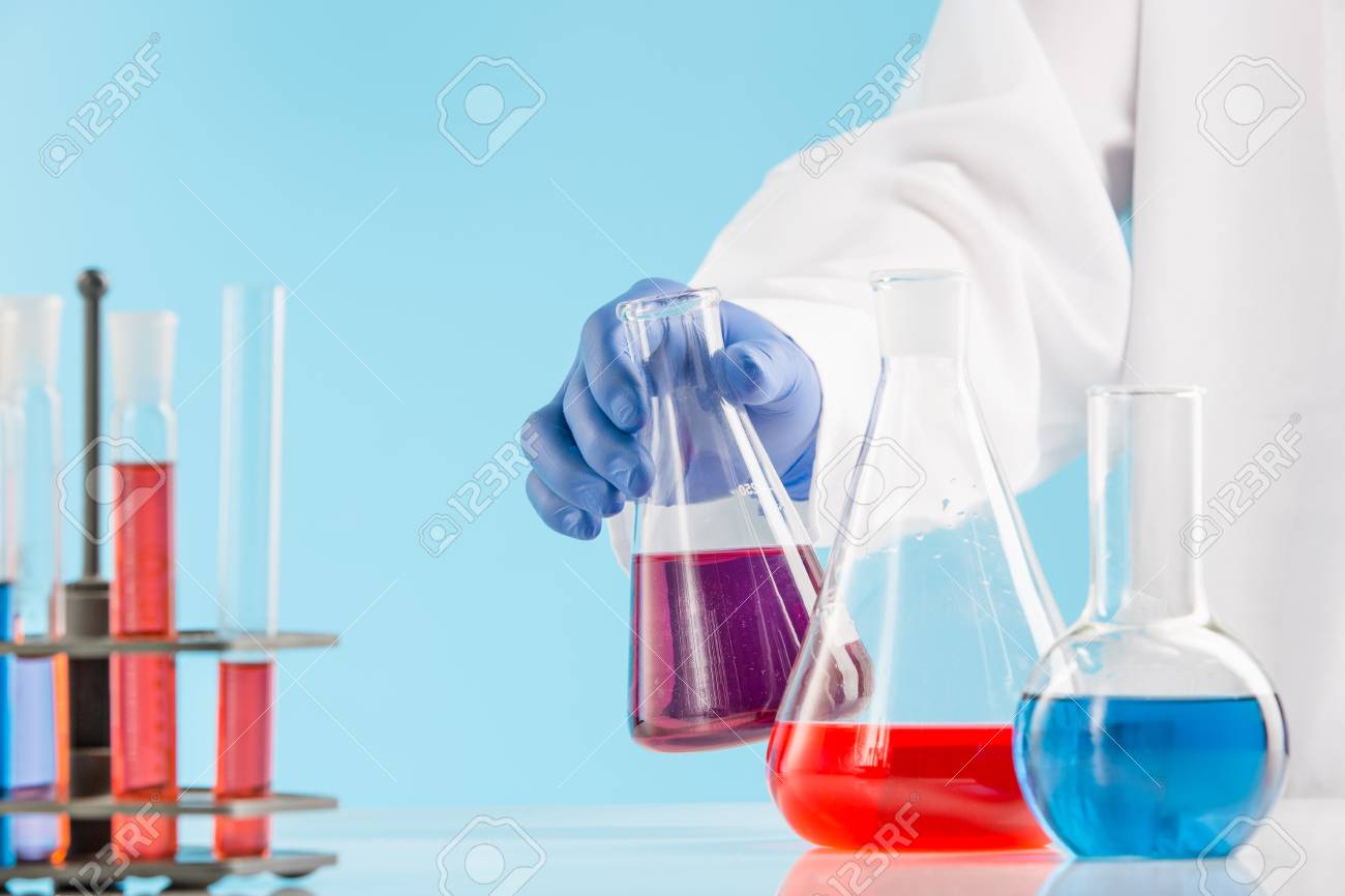experiments in a chemistry lab conducting an experiment in the chimestry lab