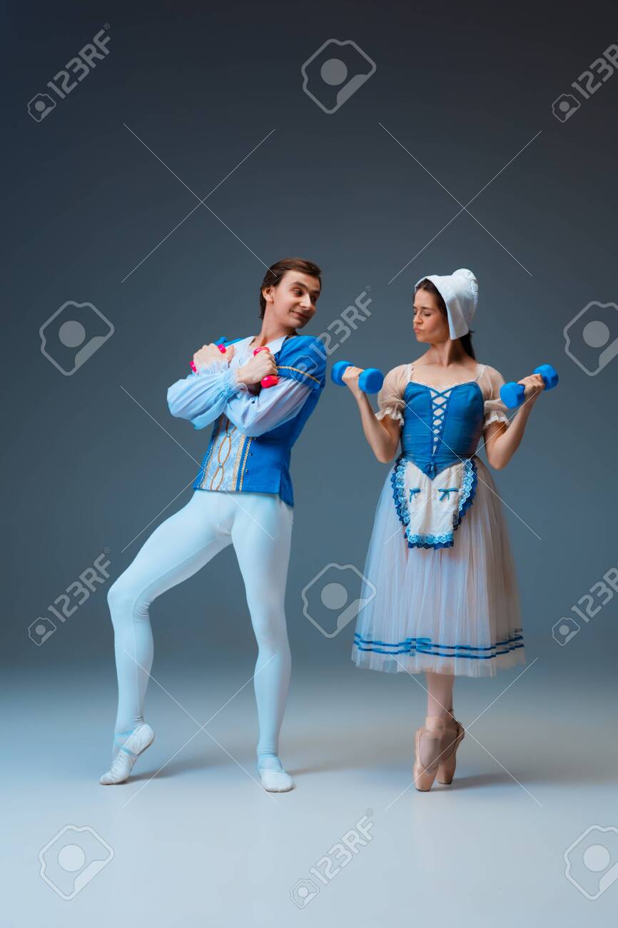 Modern Cinderella Stays Active And Sportive With Prince Working Stock Photo Picture And Royalty Free Image Image