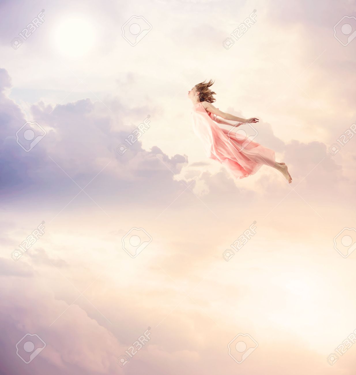 Girl In A Pink Dress Flying In The Sky Serenity Stock Photo Picture And Royalty Free Image Image Girl In A Pink Dress Flying In The Sky Serenity Stock Photo Picture And Royalty Free Image Image