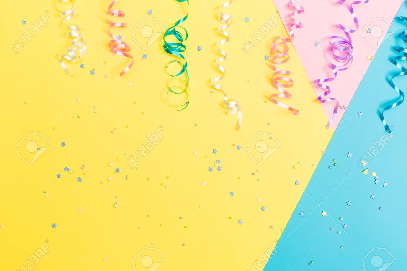 party theme with streamers on a vibrant background party theme background