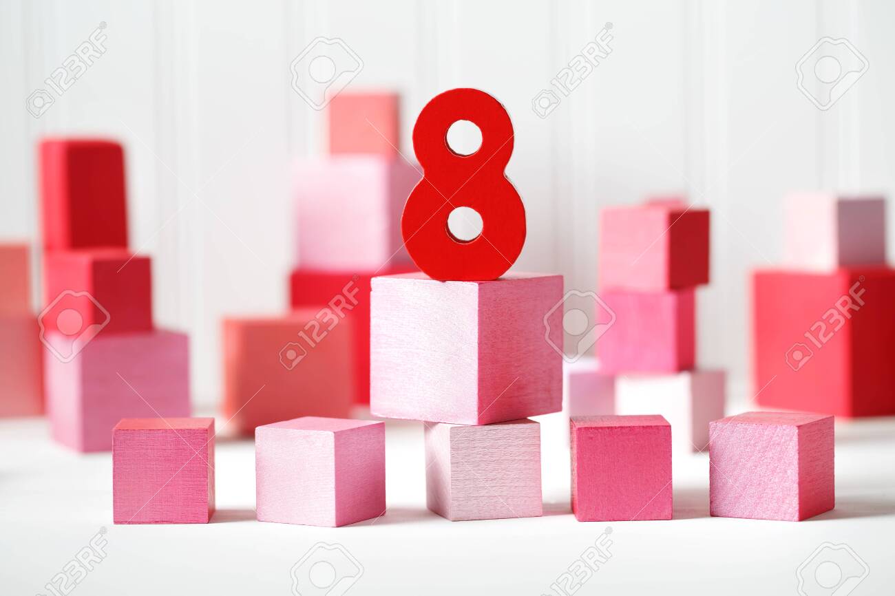 pink wooden blocks