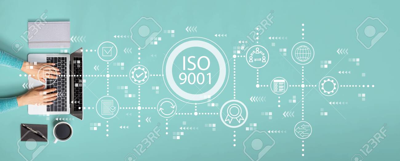 ISO 9001 concept with person using a laptop - 133676141 ISO 9001 concept with person using a laptop - 133676141