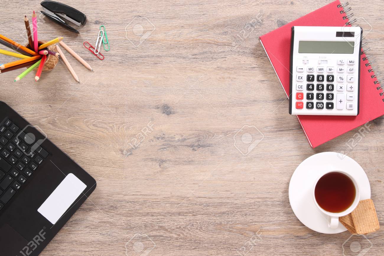 Blank Center Of Office Desk Background Stock Photo Picture And Royalty Free Image Image