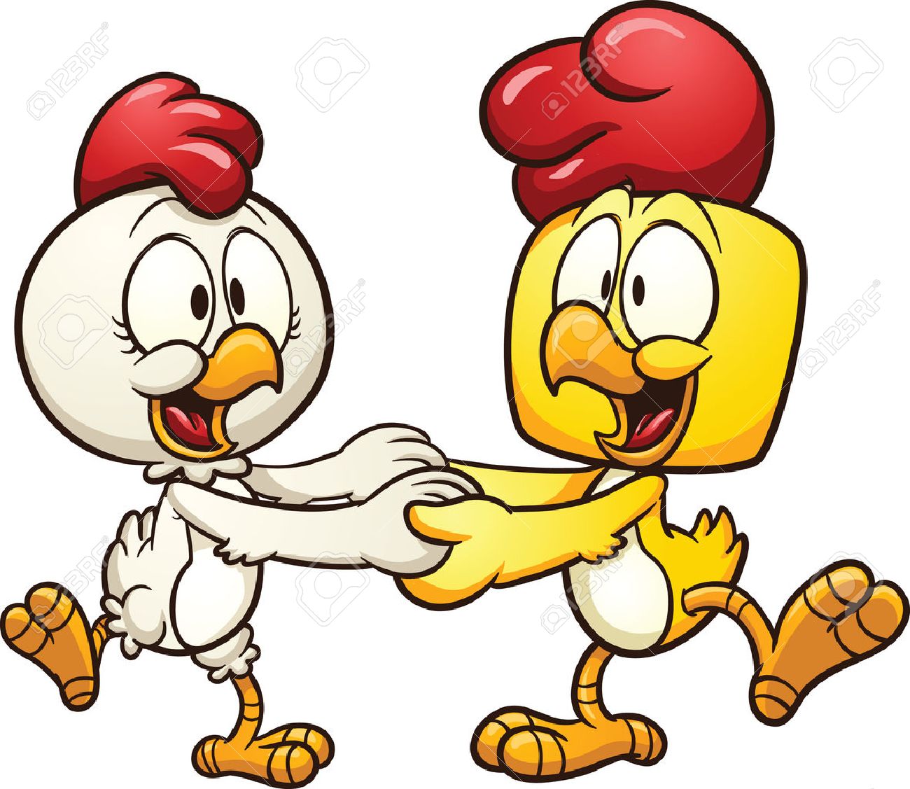 cartoon dancing chickens royalty free cliparts vectors and stock