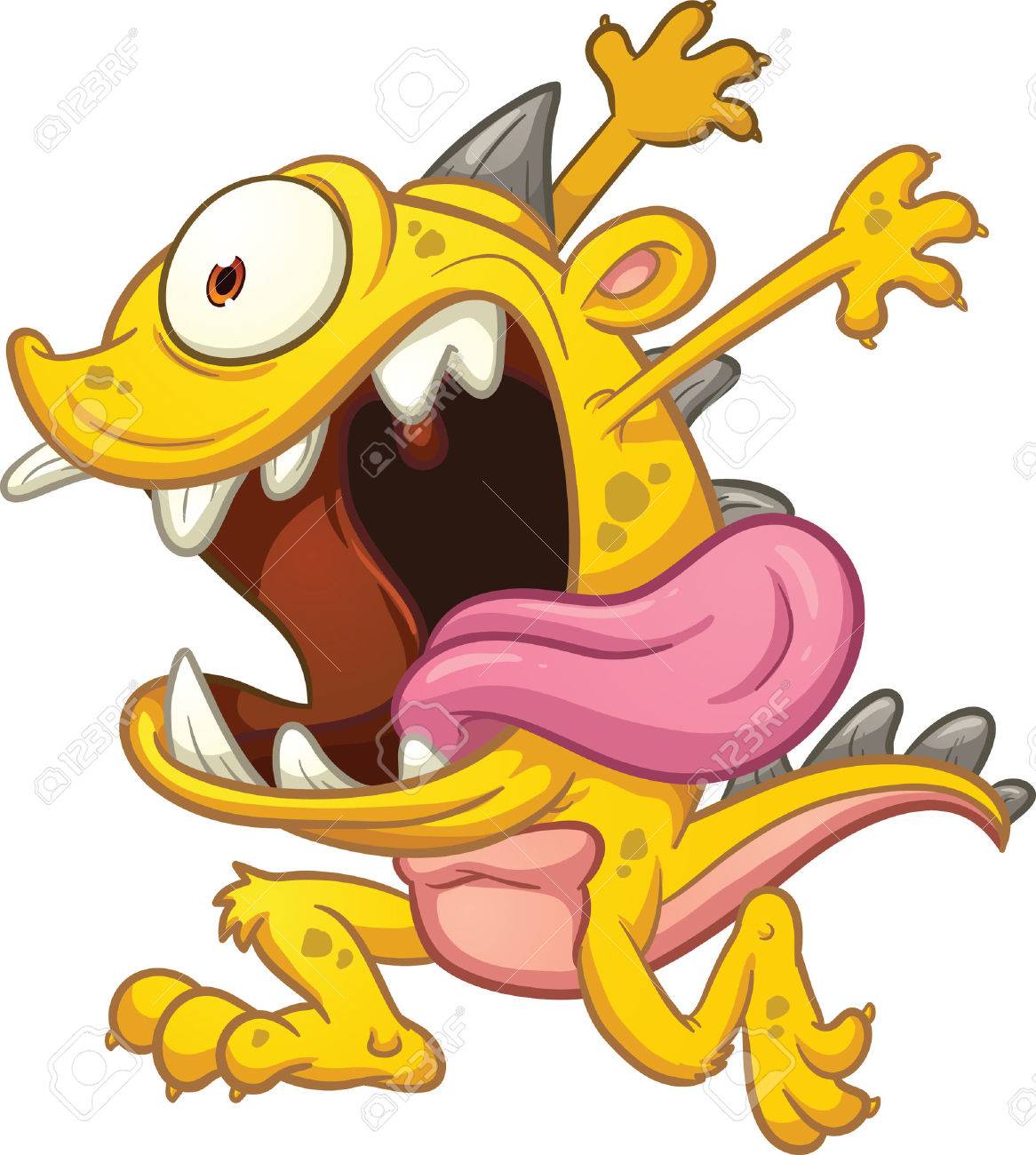 crazy cartoon monster running royalty free cliparts vectors and
