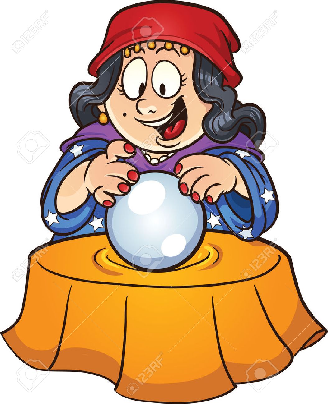 Gypsy Woman Looking At A Crystal Ball Vector Clip Art Illustration With  Simple Gradients All In A Single Layer Royalty Free SVG, Cliparts, Vectors,  And Stock Illustration. Image 26584010.