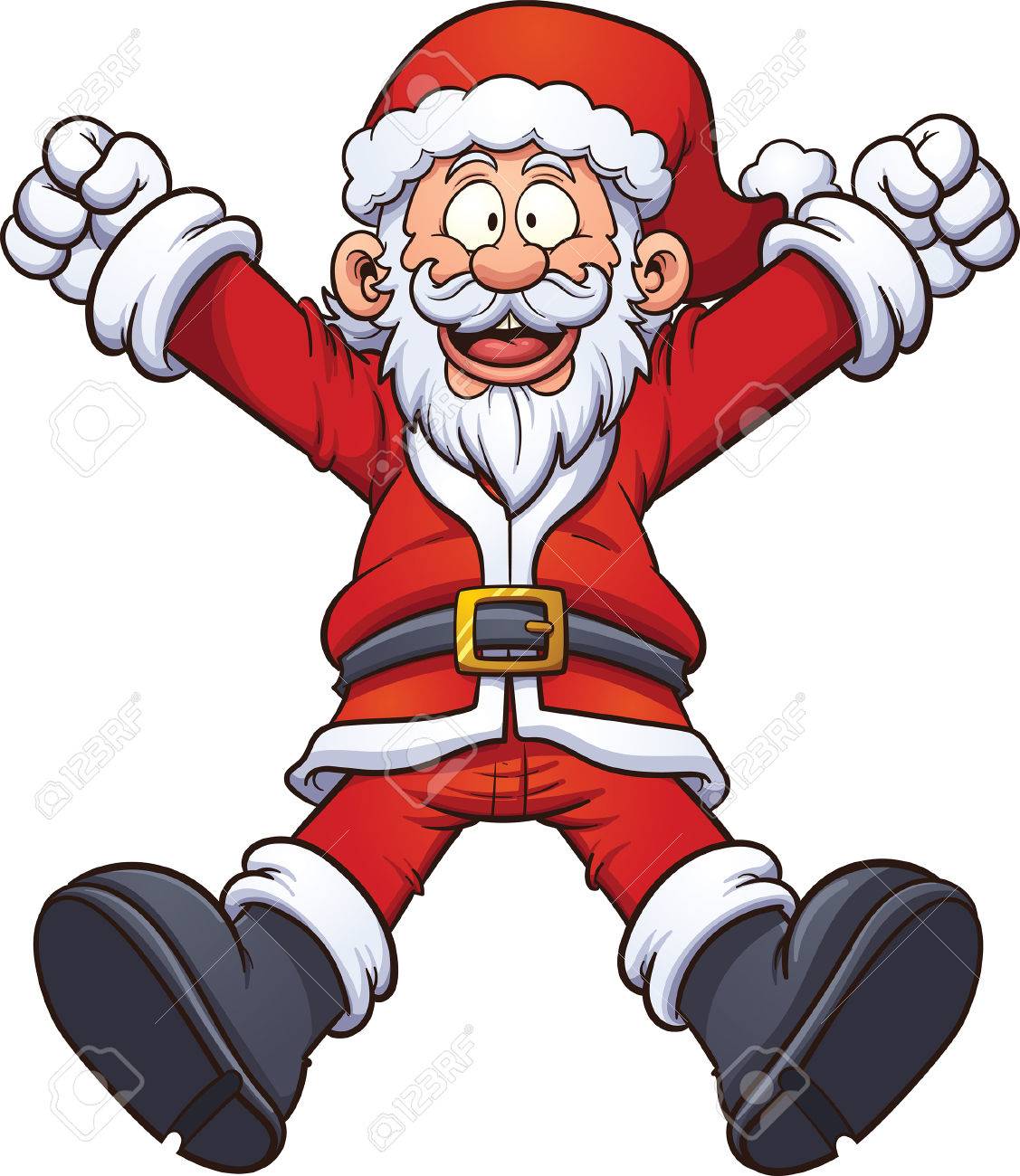 Happy Cartoon Santa Claus Vector Clip Art Illustration With