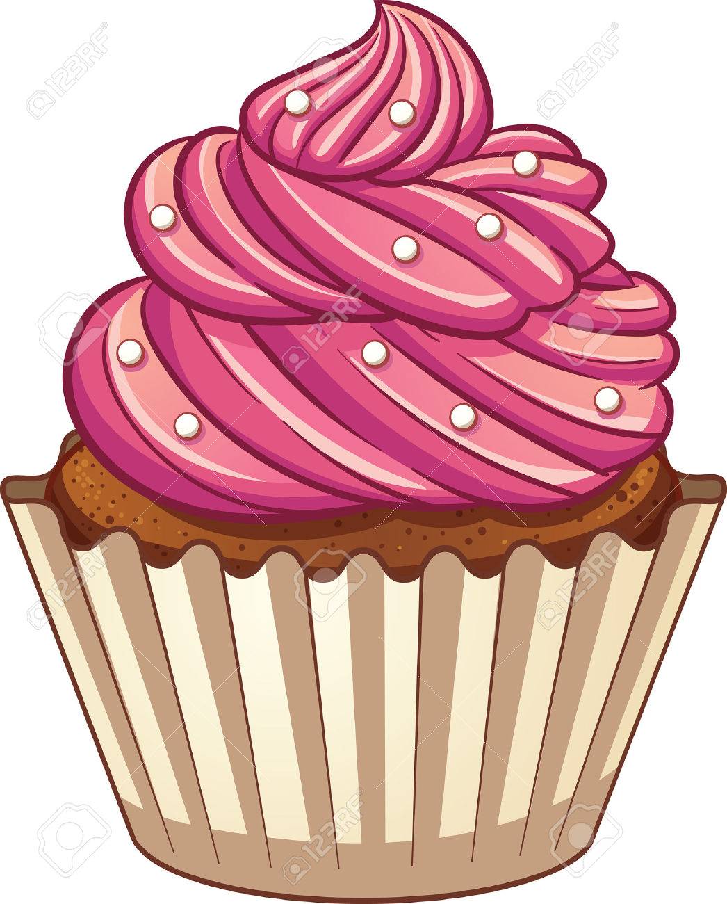Cartoon Cupcake Clip Art Illustration With Simple Gradients Elements On Three Separate Layers Royalty Free Cliparts Vectors And Stock Illustration Image