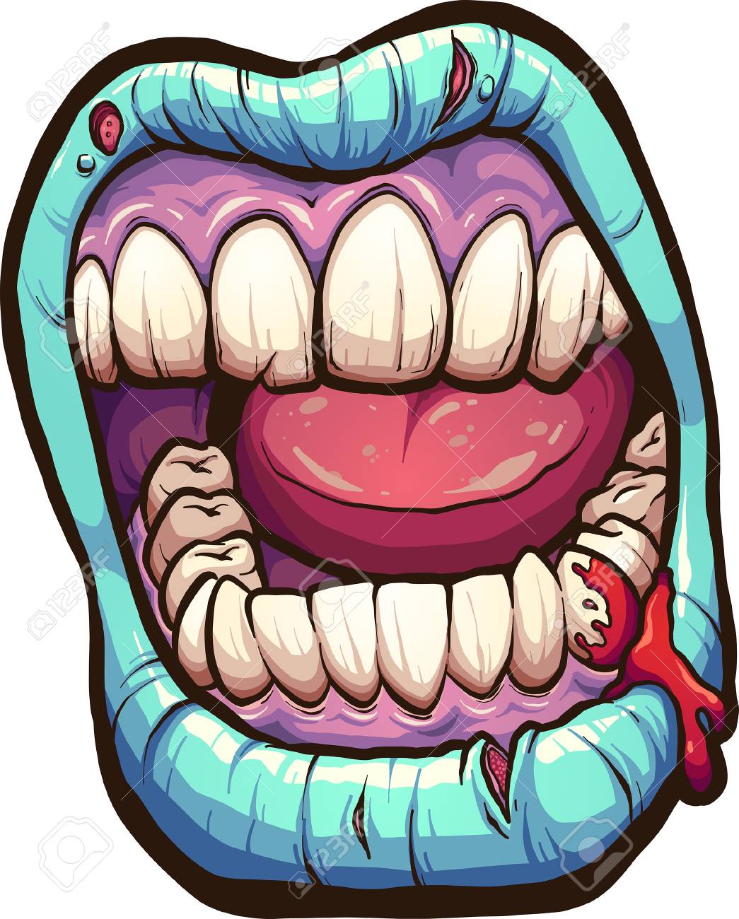 Cartoon Zombie Mouth. Clip Art Illustration With Simple Gradients. All In A Single Layer. Royalty Free Cliparts, Vectors, And Stock Illustration. Image 110949393.