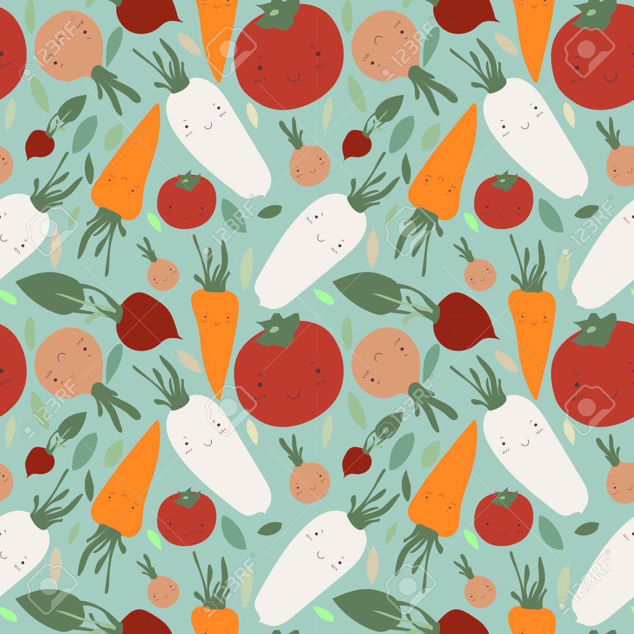 かわいい野菜シームレスな集積回路のイラスト素材 ベクタ Image