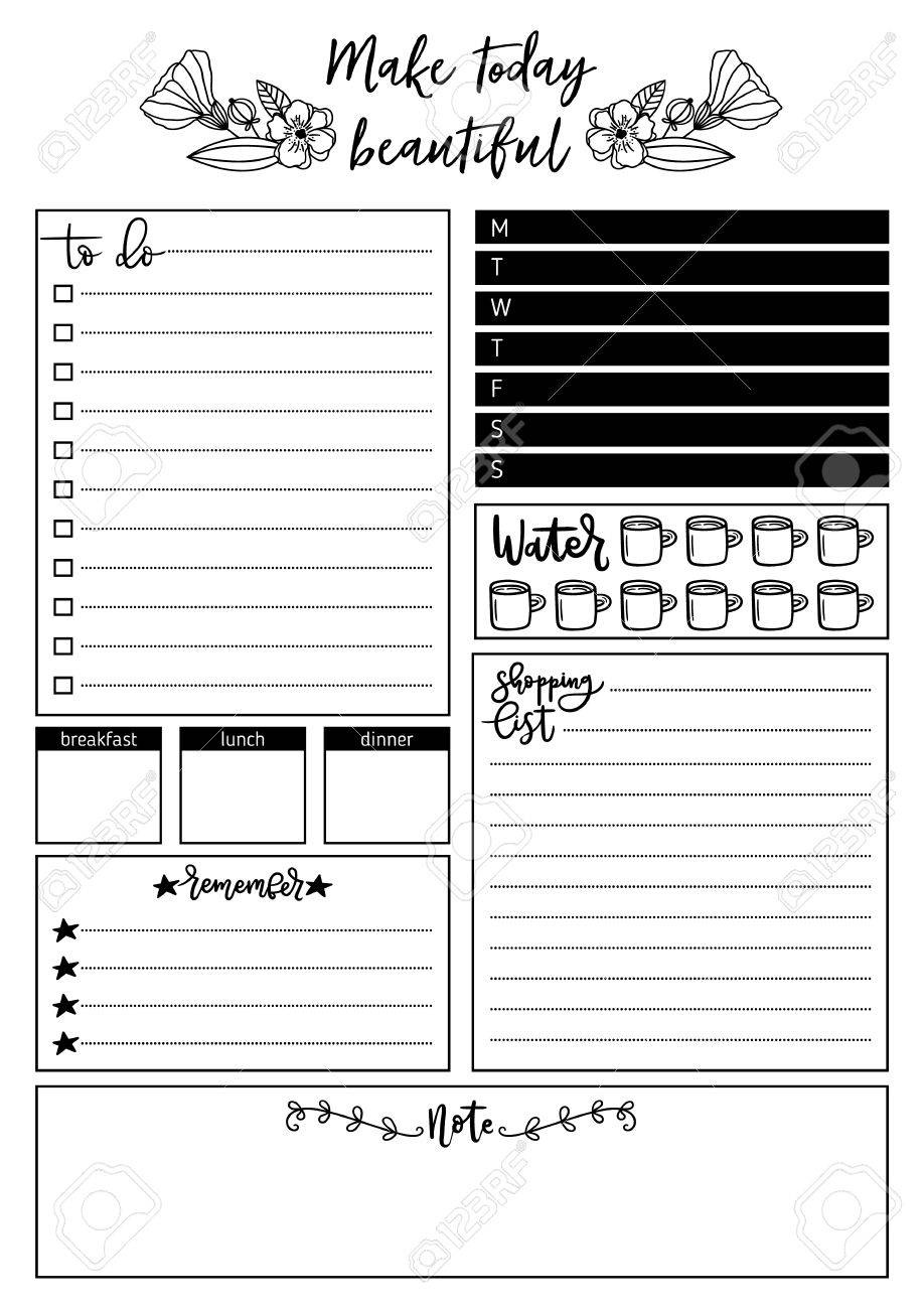 simple daily planner template