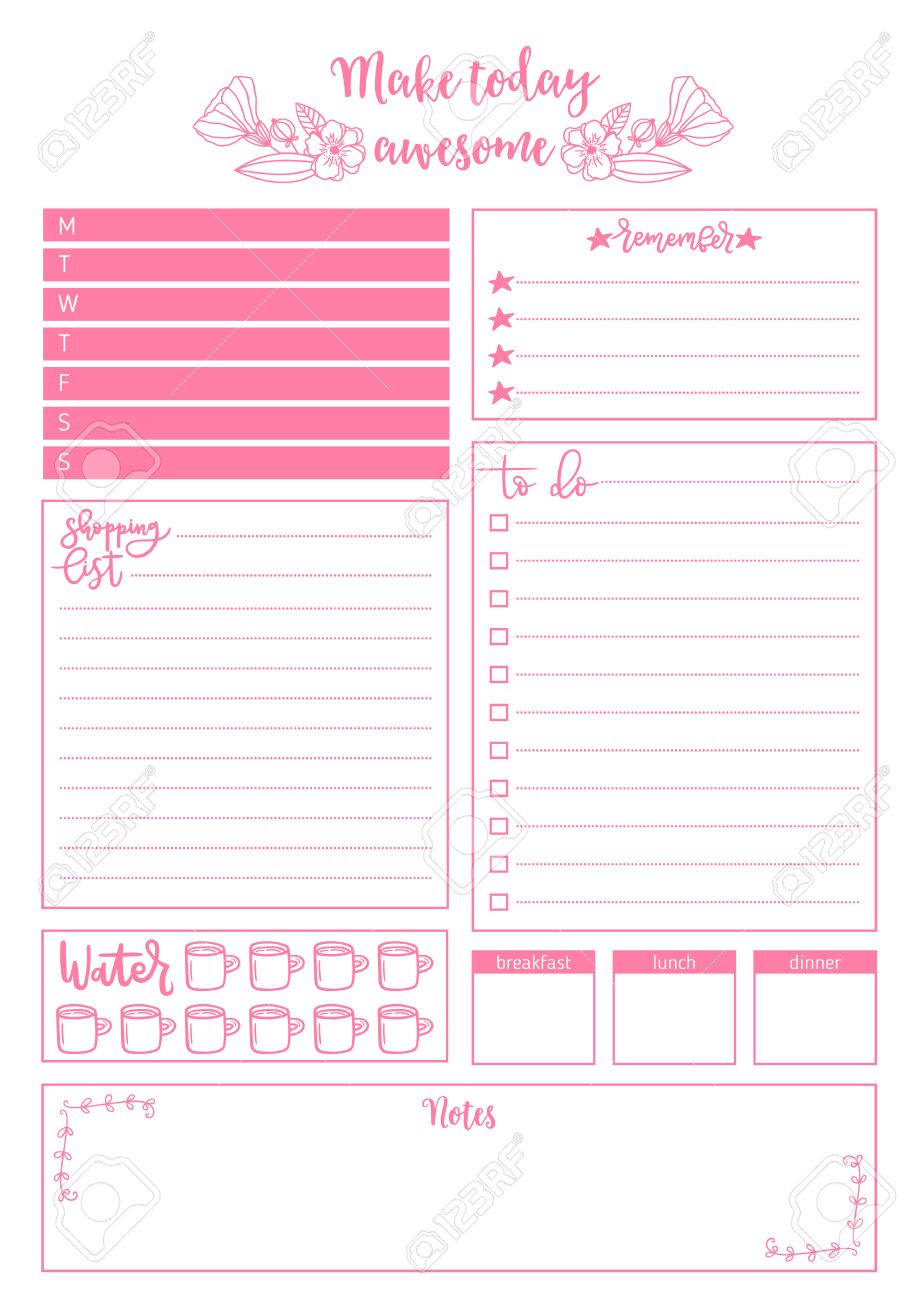 simple daily planner template