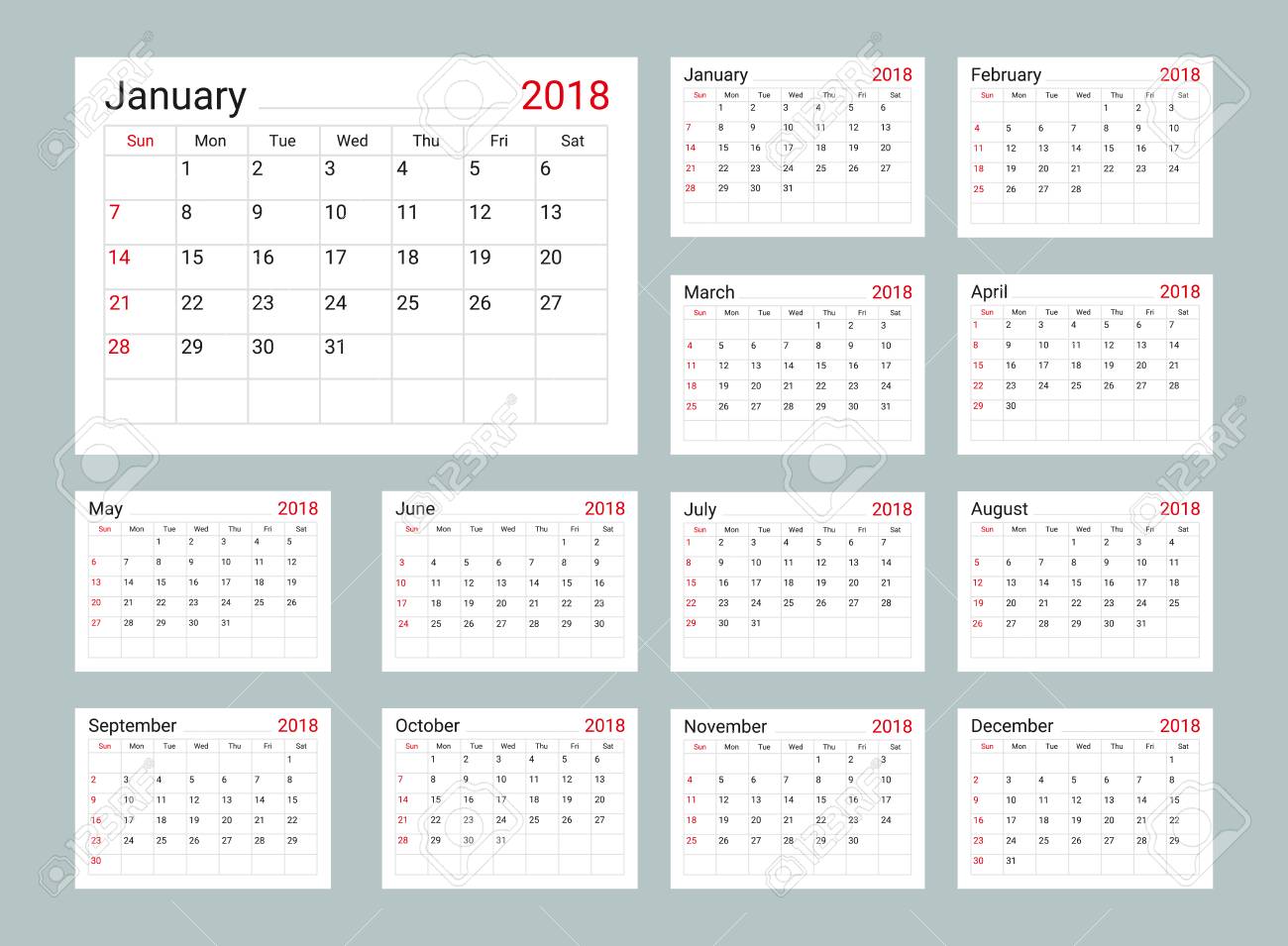 daily calendar 2018 template