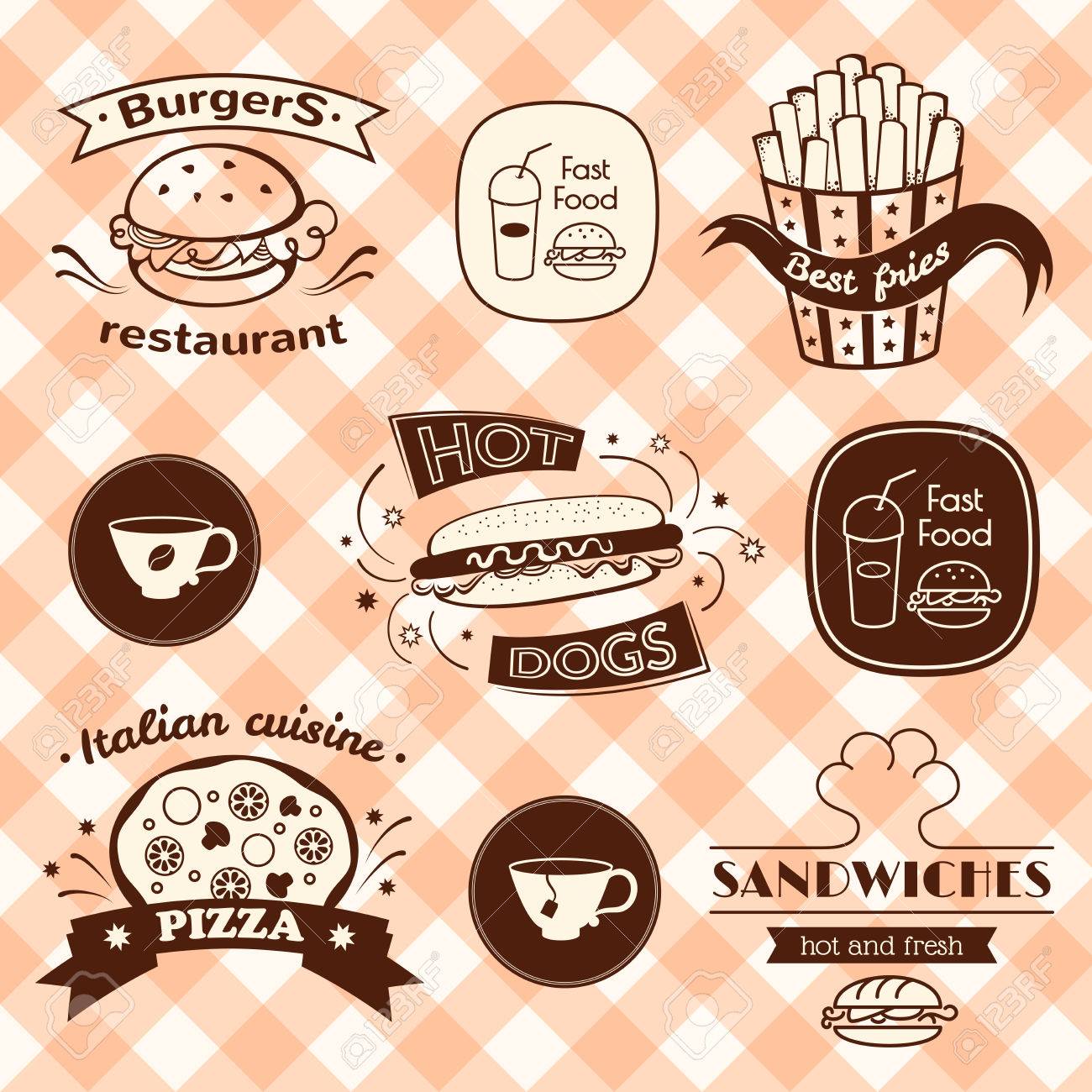 retro food logos