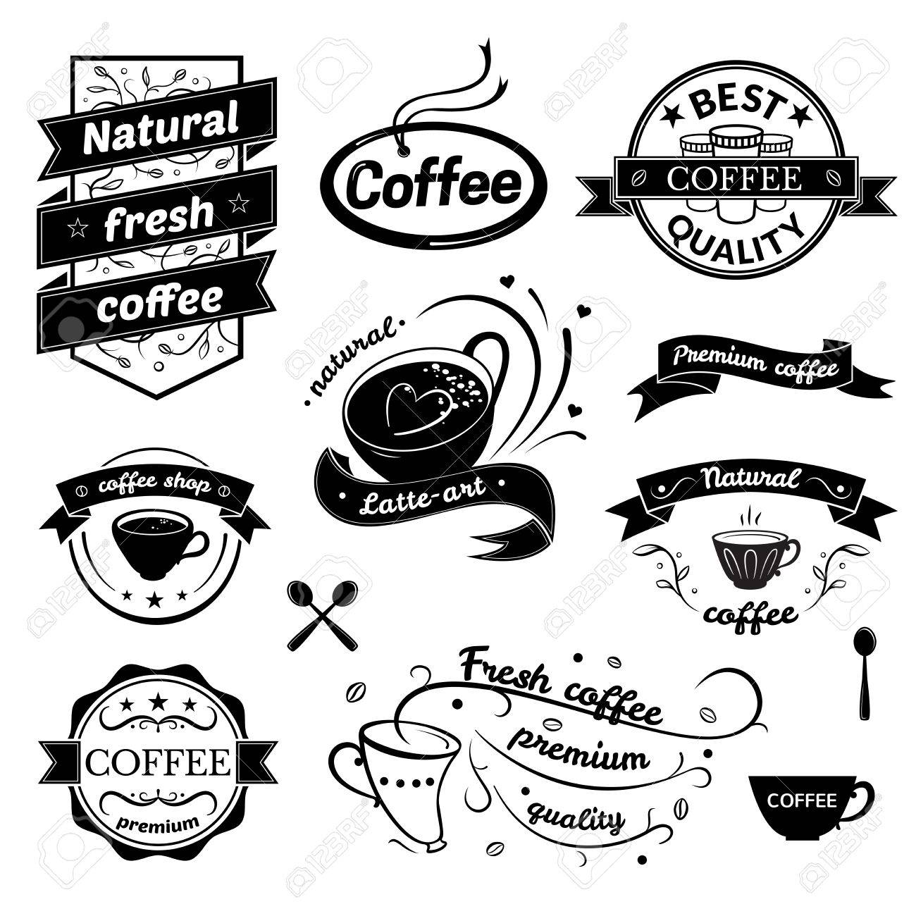 coffee signs set retro