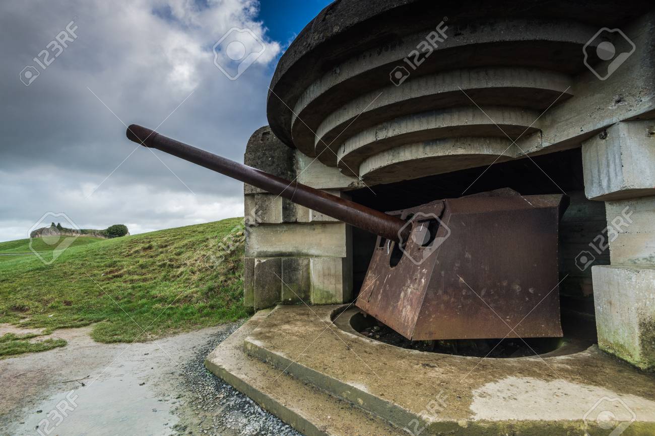 German Bunkers And Artillery In Normandyfrance Near Utah And
